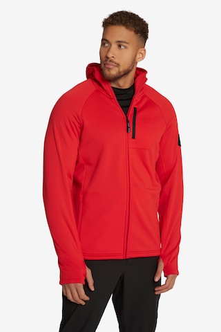 JAY-PI Zip-Up Hoodie in Red: front