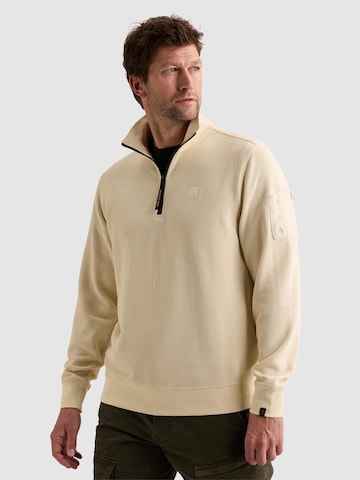PME Legend Sweatshirt 'Sweatshirt with half-zip and flight pocket' in Beige