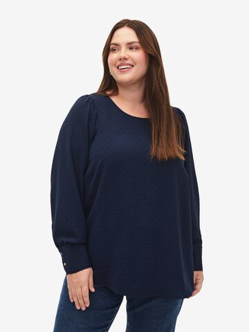 Camicia da donna 'CAFILUKKA' di Zizzi in blu: frontale