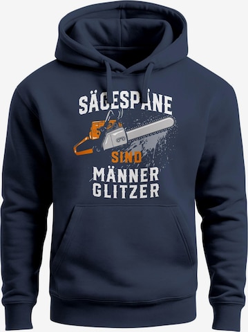 Neverless Sweatshirt 'Männerglitzer' in Blau: Vorderseite
