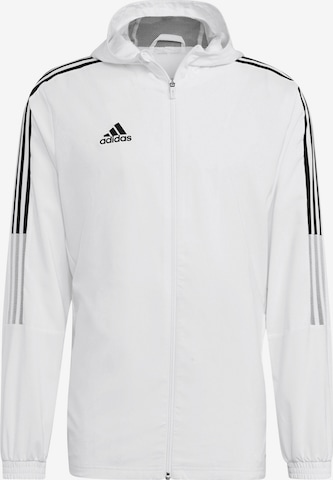 ADIDAS SPORTSWEAR Skinny Training Jacket in White: front