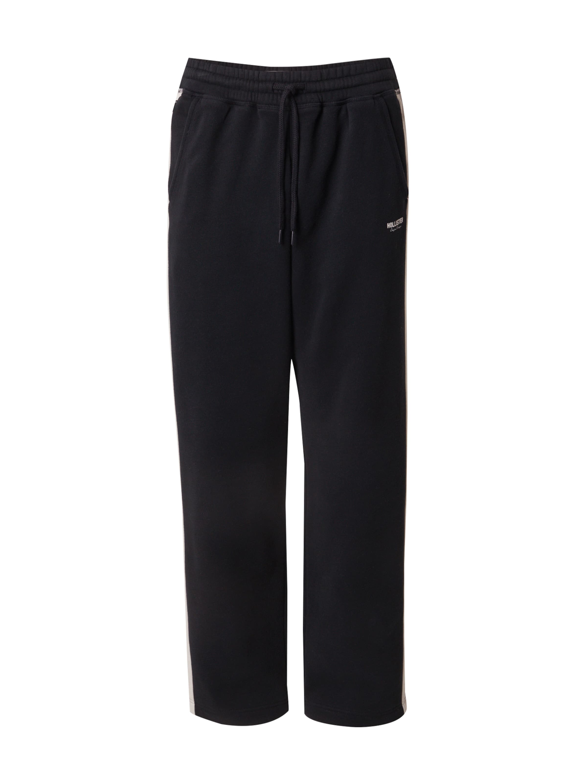 melns HOLLISTER Vaļīgs piegriezums Bikses: no priekšpuses