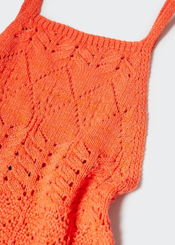 MANGO Knitted dress in Orange