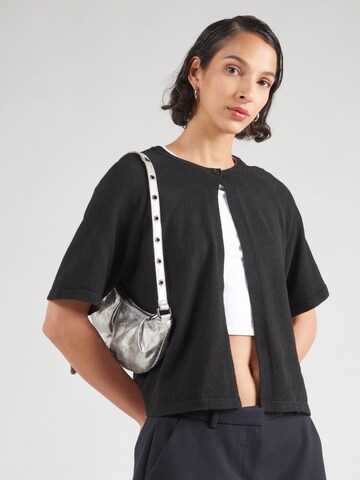 PIECES Knit cardigan 'PCBree' in Black: front