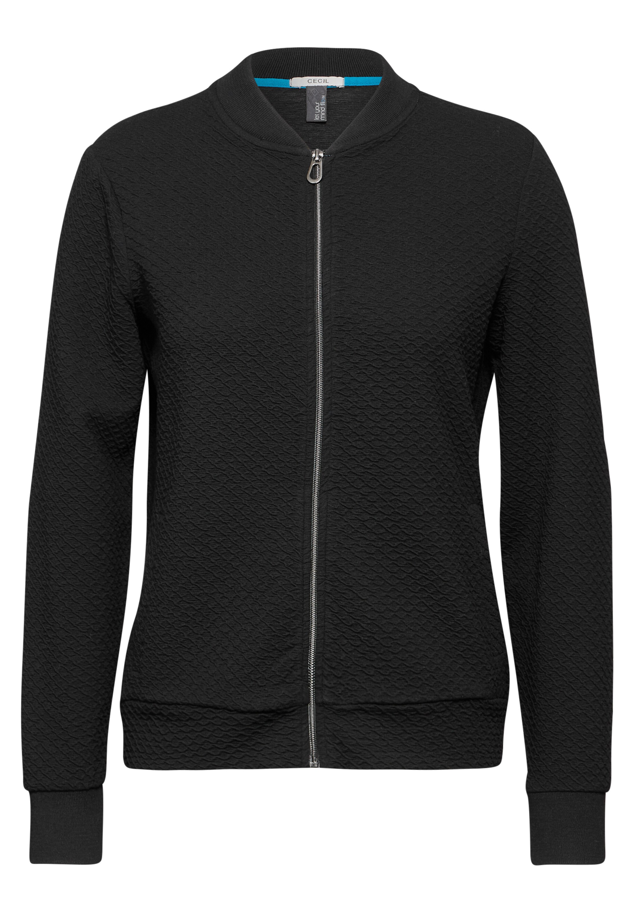 CECIL Sweatjacke in Schwarz: Vorderseite