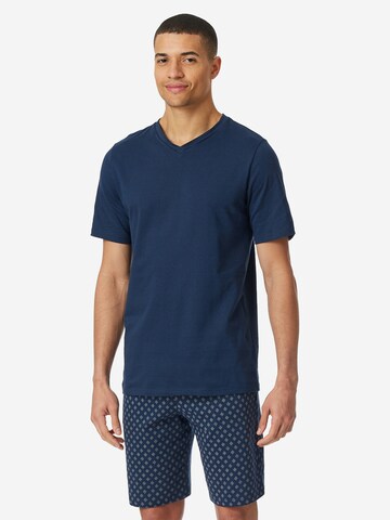 SCHIESSER Pyjama kurz 'Casual Essentials' in Blau