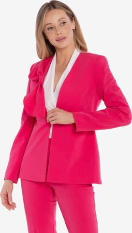 Stylove Marynarka 'Elegancka marynarka z ozdobną kokardą' w kolorze różowy: przód