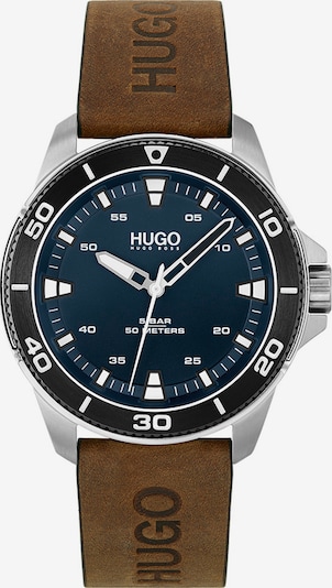 HUGO Аналогов часовник в кафяво / черно / сребърно, Преглед на продукта
