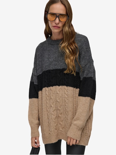 No Matter What Sweater in Light brown / Dark grey / Black, Item view