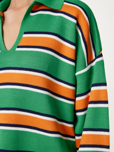 Happiness İstanbul Sweater in Green / Orange / Black / White, Item view