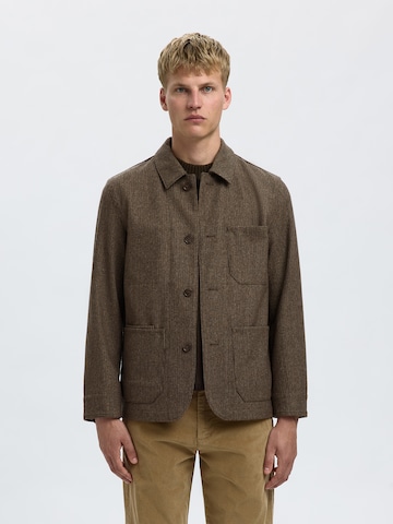 SELECTED Regular Fit Jakke 'SLHLANDON' i brun: forside