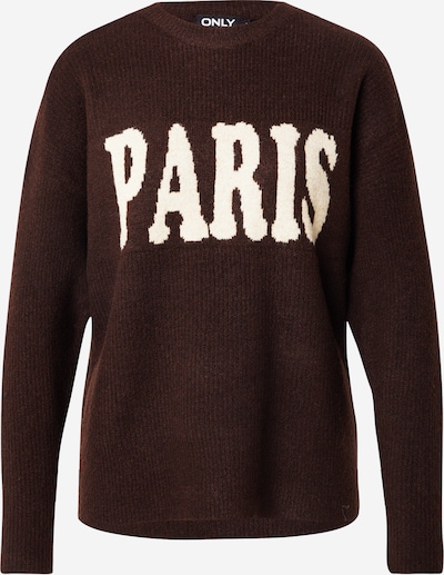 ONLY Pull-over 'ONLJERICO' en beige / brun foncé, Vue avec produit