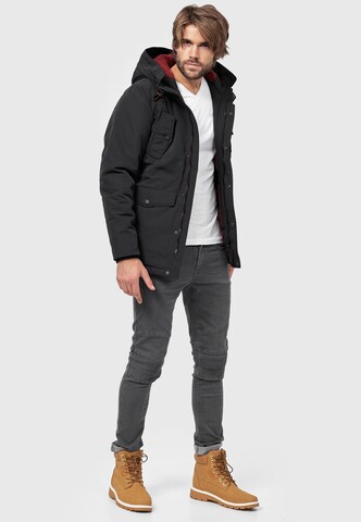 INDICODE JEANS Tussenparka 'Ocala' in Zwart