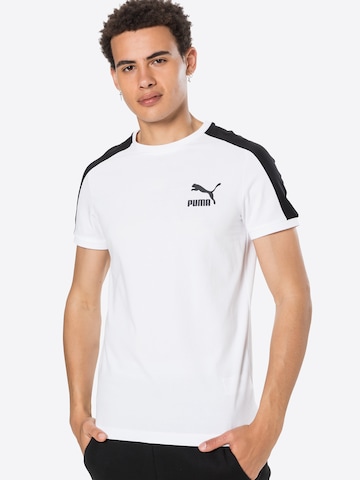 T-Shirt 'Iconic T7' PUMA en blanc : devant