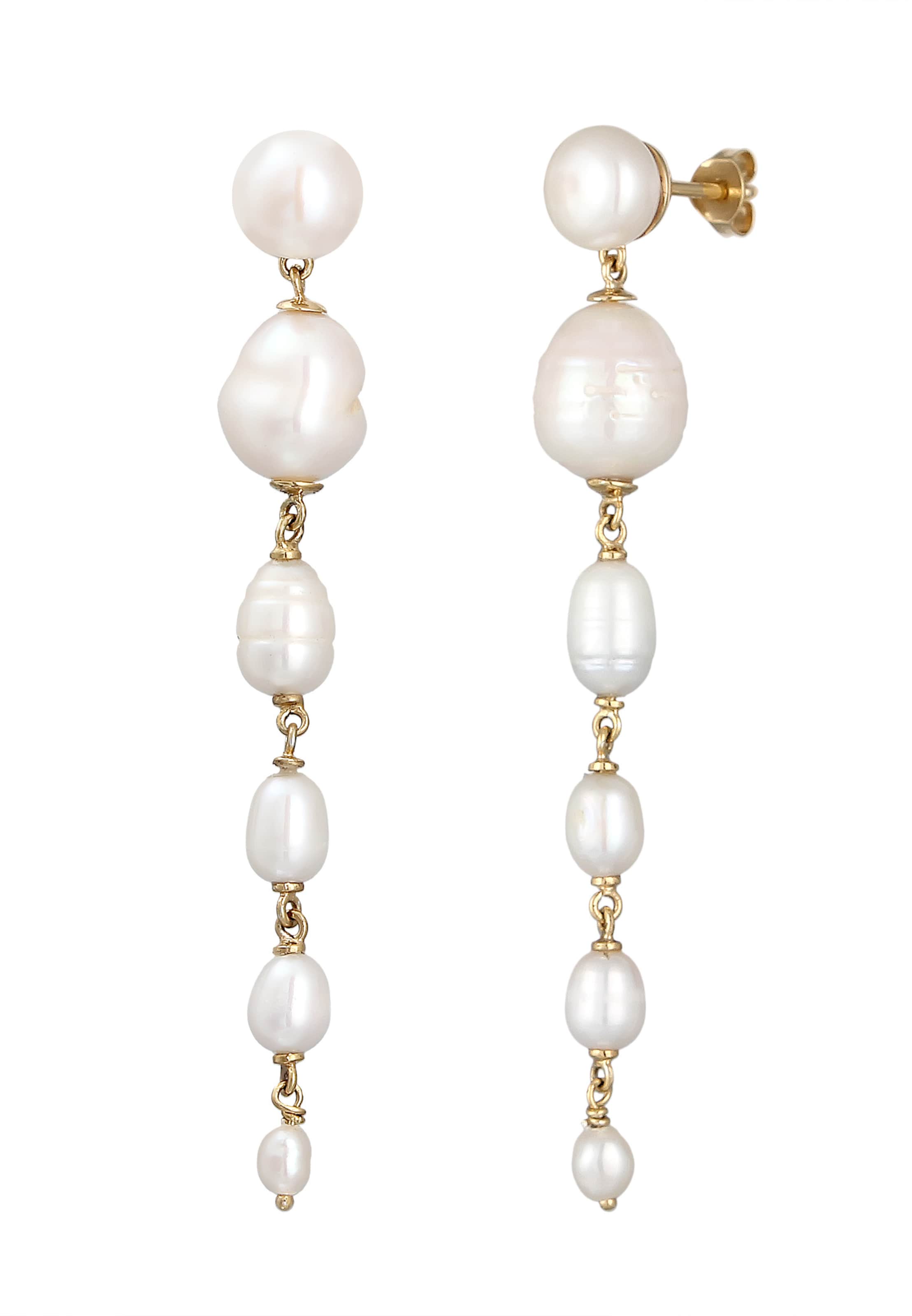 ELLI Ohrringe in gold / perlweiß, Produktansicht