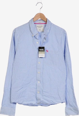 Abercrombie & Fitch Button Up Shirt in XXL in Blue: front