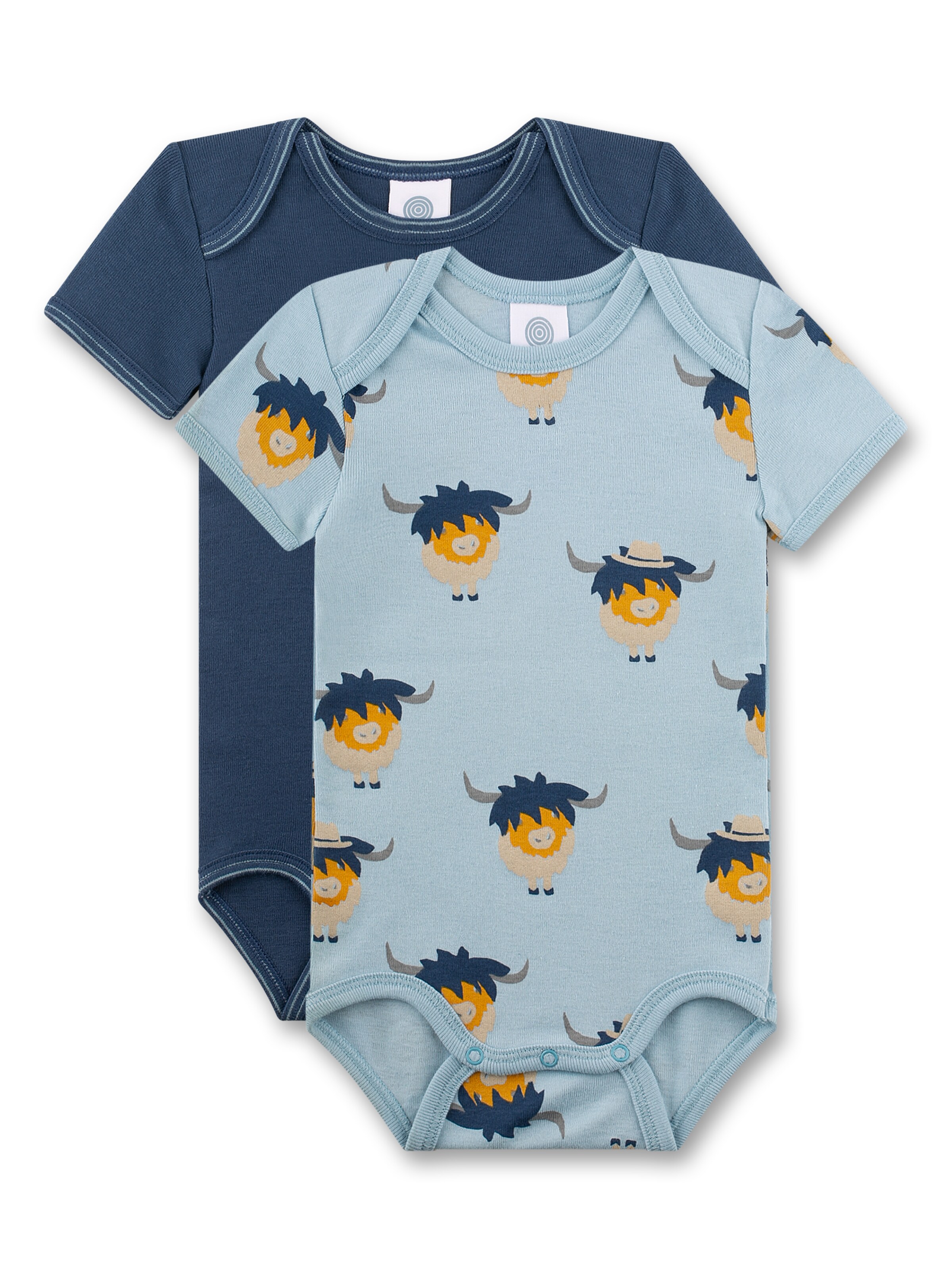 Tutina / body per bambino di Sanetta in blu: frontale
