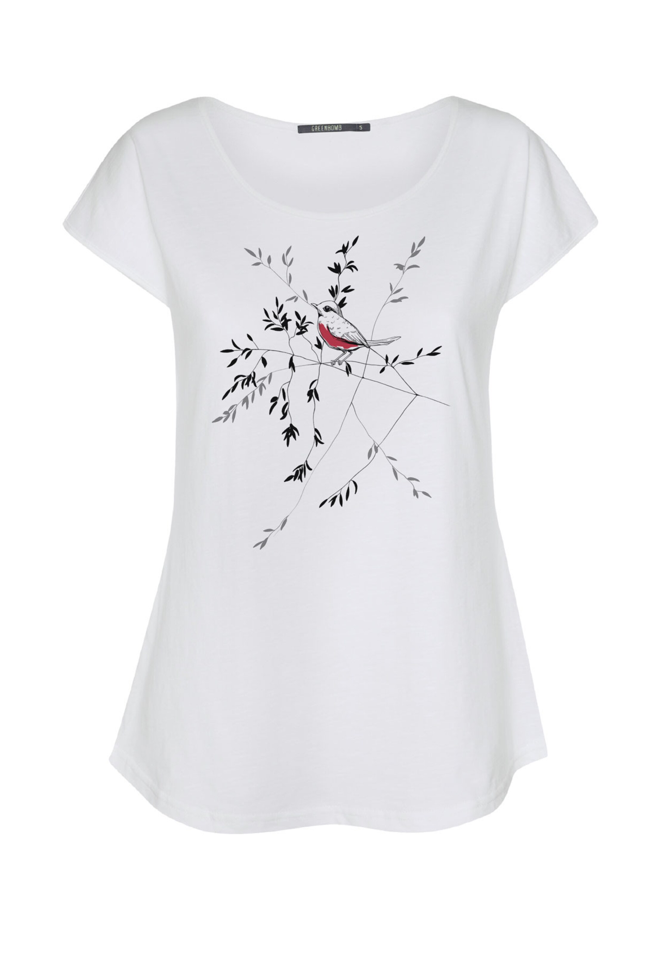 GREENBOMB Shirt 'Nature Allium' in White: front
