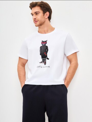 Cat e Lolette - Camiseta 'Sport Cat' en blanco