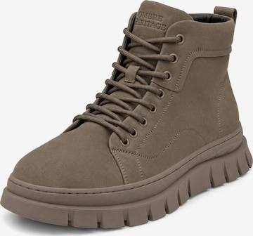 Ombre - Botas con cordones en verde: frente