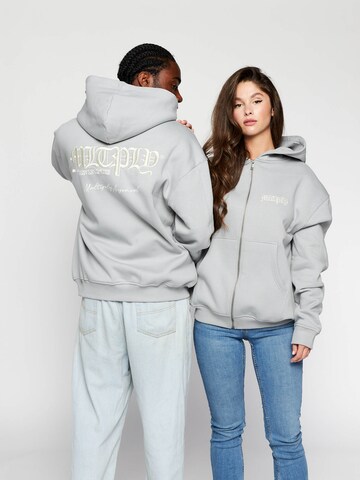 Multiply Apparel Zip-Up Hoodie in Grey: front