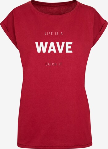 Merchcode Shirt 'Summer - Life is a wave' in Red: front