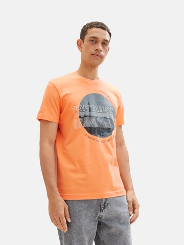 T-Shirt TOM TAILOR en orange : devant