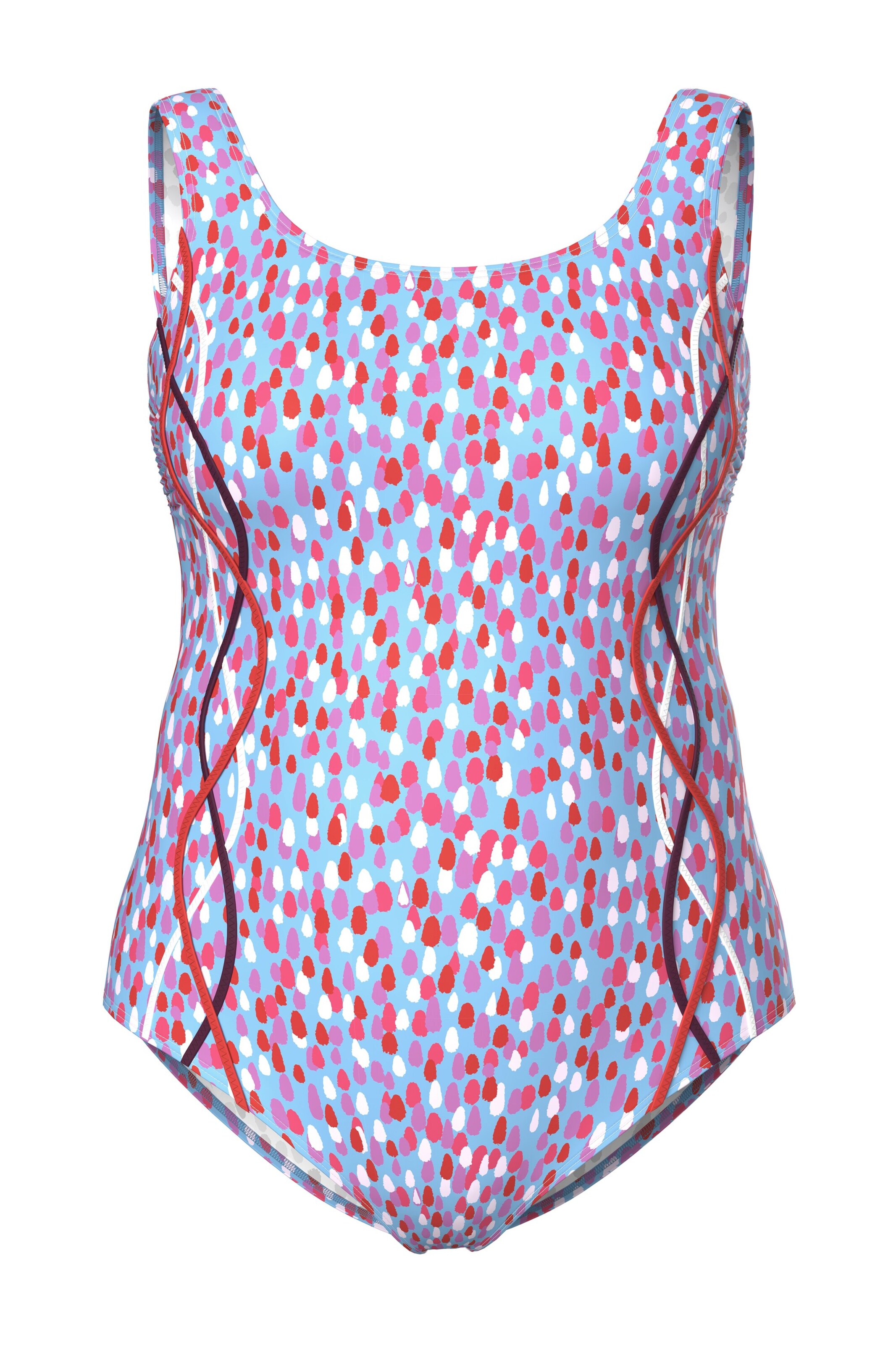 Ulla Popken Bralette Swimsuit in Blue: front