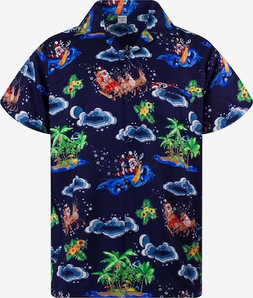 King Kameha Hemd 'Christmas Island' in Blau: Vorderseite