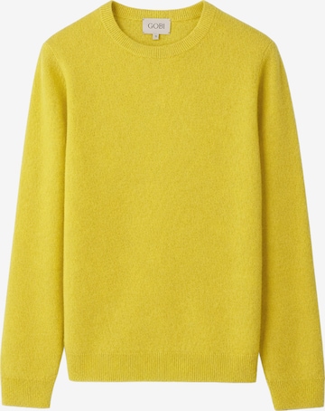 GOBI Cashmere Trui 'Women's Essential Cashmere Crewneck Sweater' in Geel: voorkant