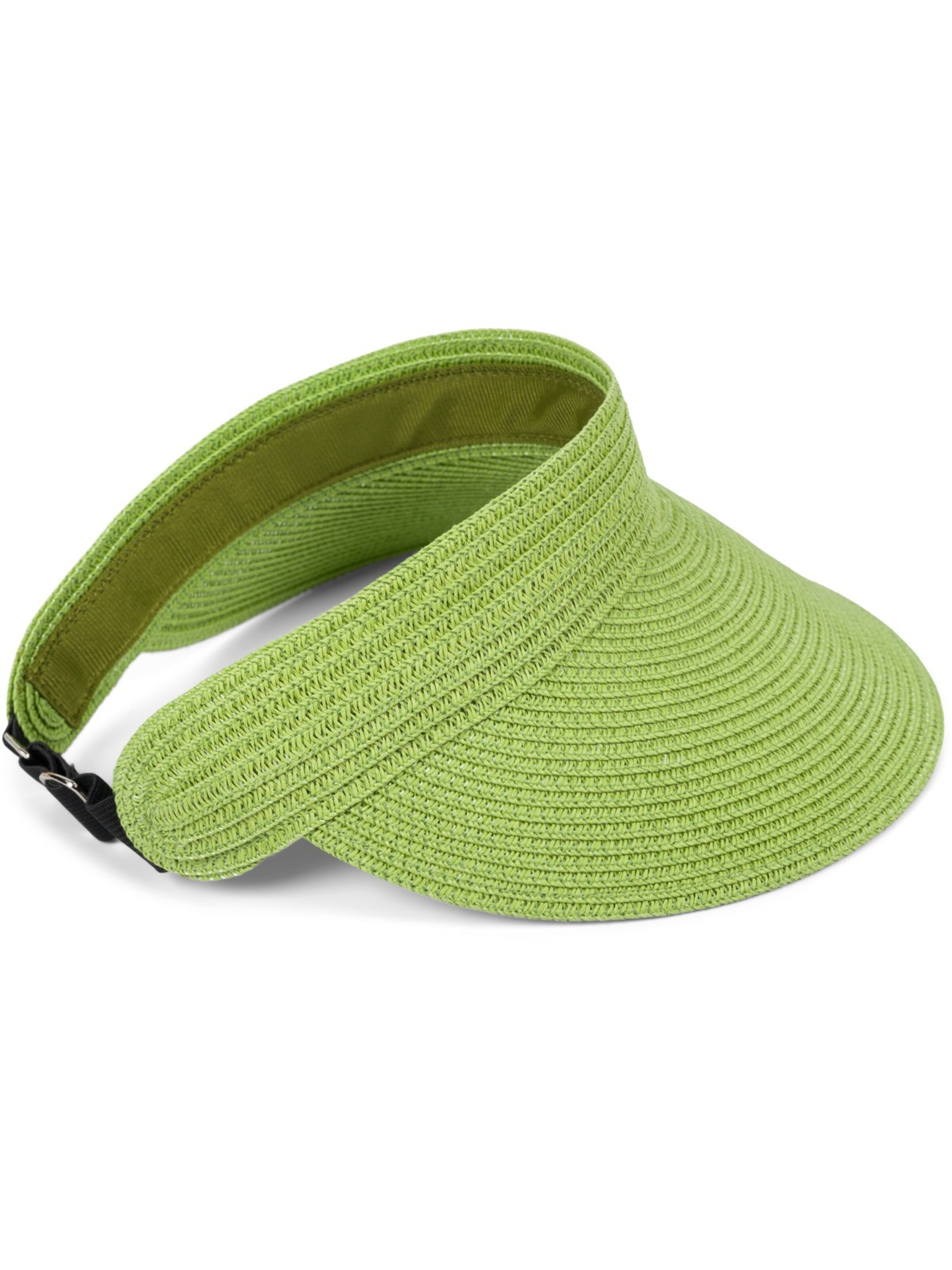 styleBREAKER Cap 'Papierstroh Visor Cap Einfarbig' in Green: front