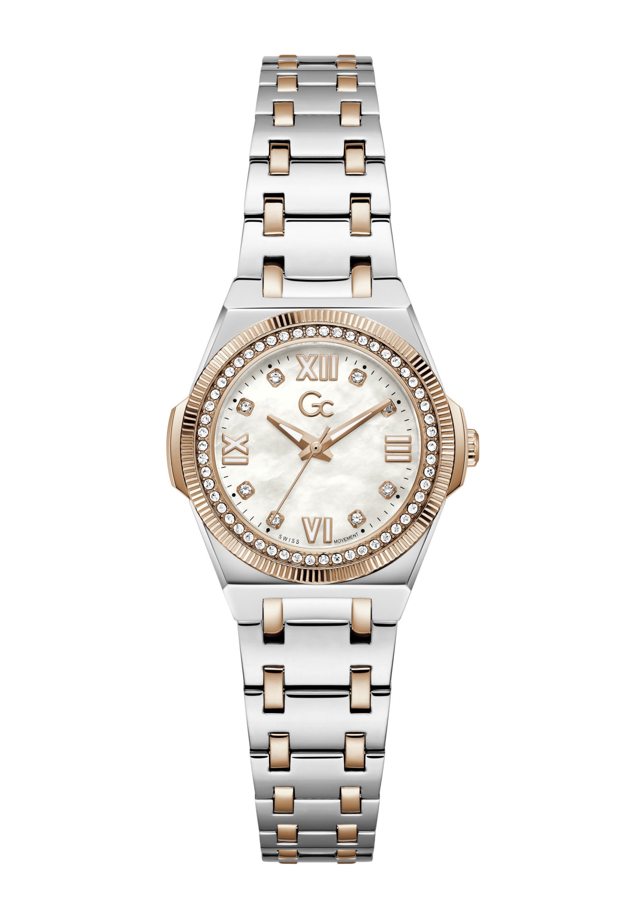 Montre à affichage analogique Gc en argent : devant