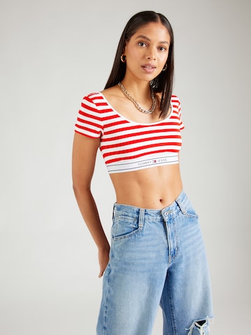 T-shirt Tommy Jeans en rouge : devant