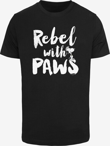 T-Shirt 'Peanuts - Rebel With Paws' Merchcode en noir : devant