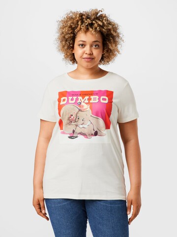 T-shirt 'Dumbolove' ONLY Carmakoma en beige : devant