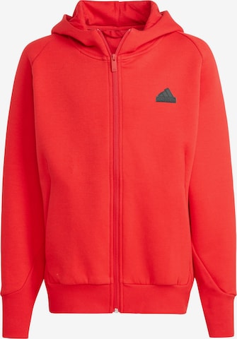 ADIDAS PERFORMANCE Athletic Zip-Up Hoodie 'Z.N.E.' in Red: front
