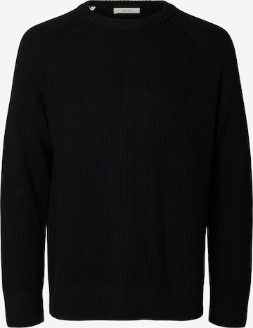 SELECTED - Jersey 'SLMBraun' en negro: frente