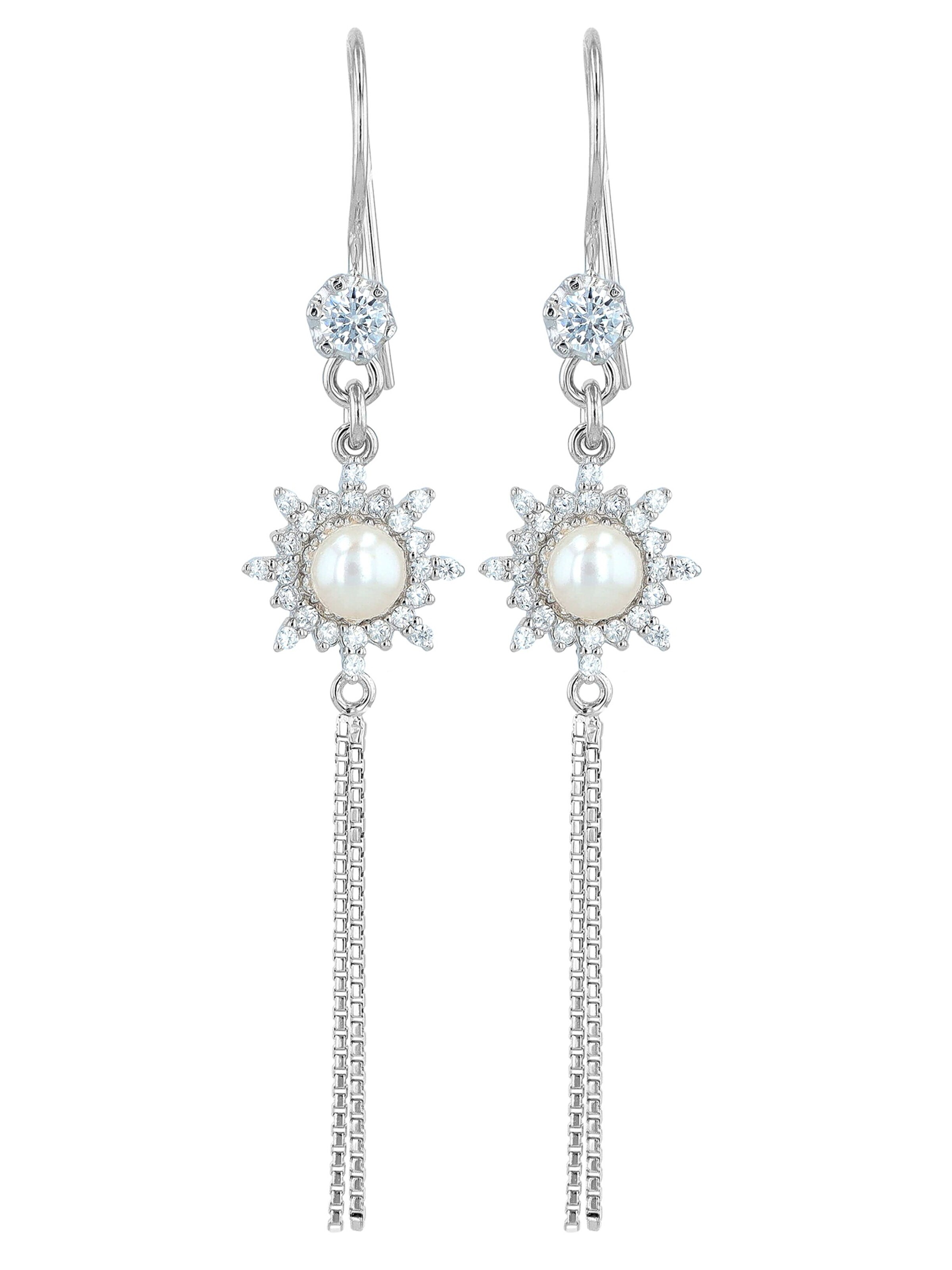 Akzent Earrings '"Iwa" aus 925 Sterlingsilber, rhodiniert, langlebig' in Silver: front