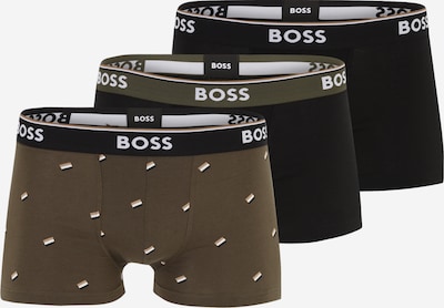 BOSS Orange Boxershorts 'Power' in oliv / schwarz / weiß, Produktansicht