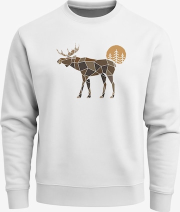 Neverless Sweatshirt 'Elch Polygon' in Weiß: Vorderseite