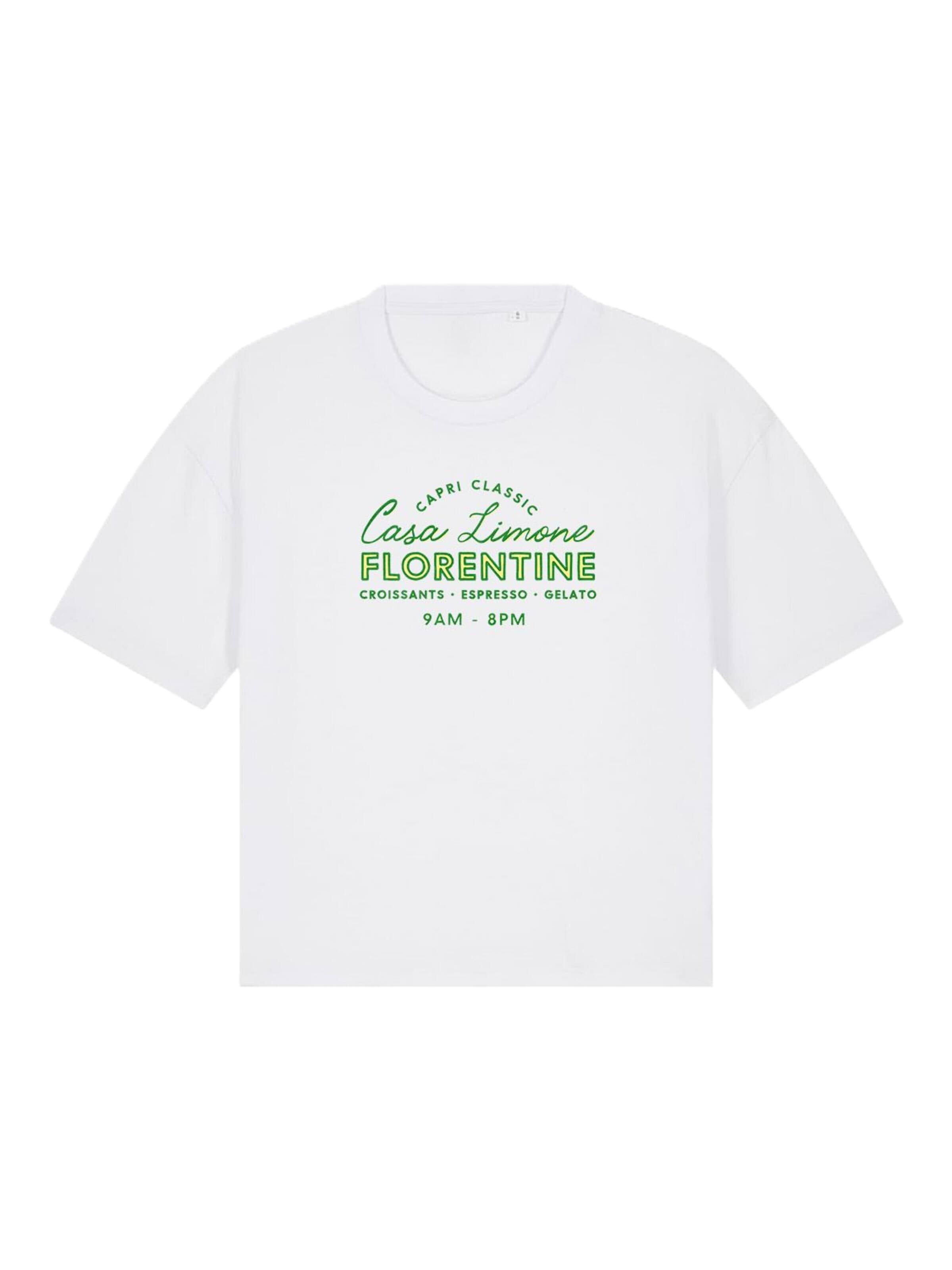 Kultgut Shirt 'Casa Limone' in White: front
