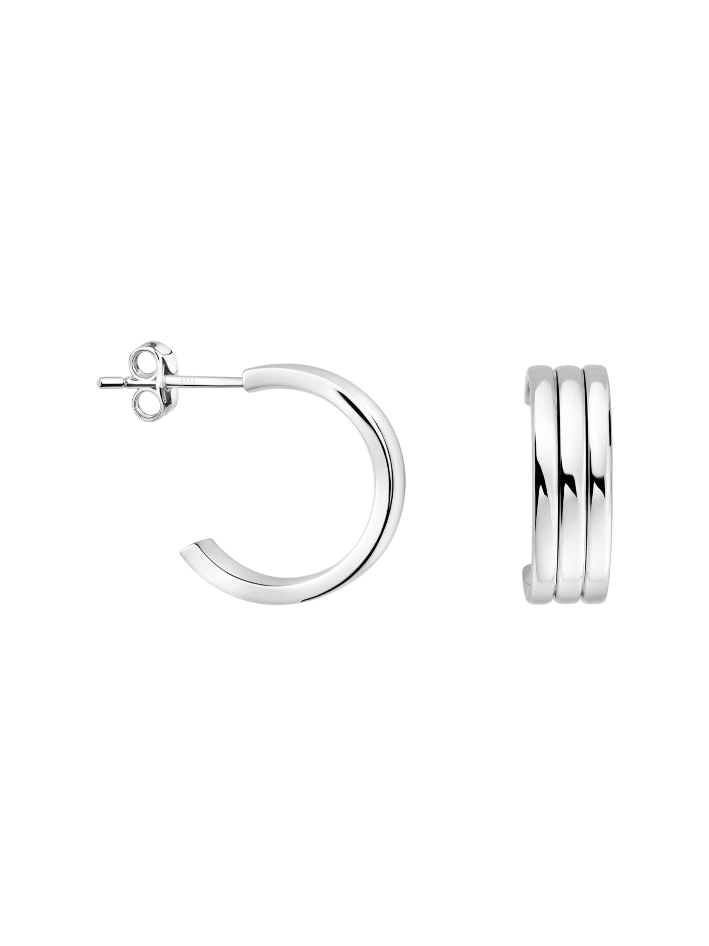 Sofia Milani Ohrringe 'Tripled'‌‌‌‌‌ in Silber: Vorderseite