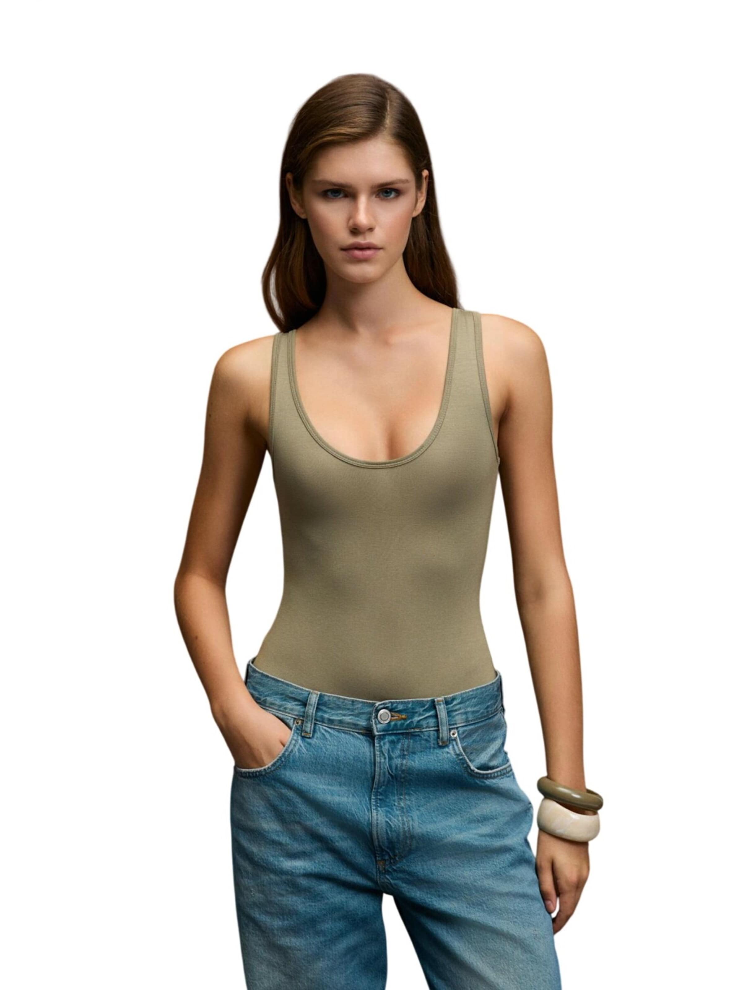 Grimelange Bodysuit in Green: front