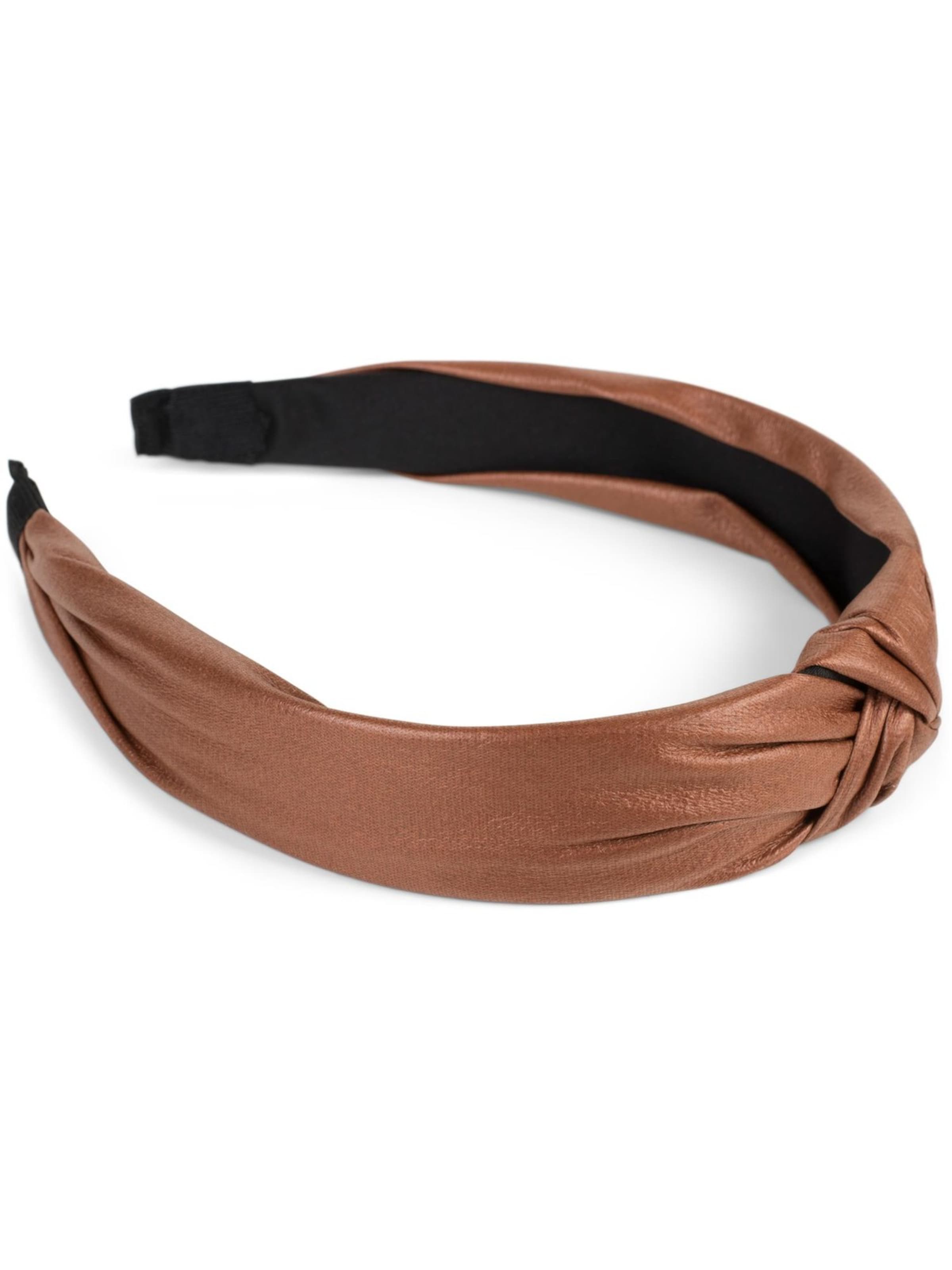 styleBREAKER Haarschmuck 'Haarreif Kunstleder Optik mit Knoten'‌‌‌‌‌‌‌‌ in cognac, Produktansicht