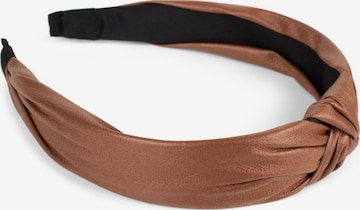 styleBREAKER Hair jewelry 'Haarreif Kunstleder Optik mit Knoten' in Brown: front