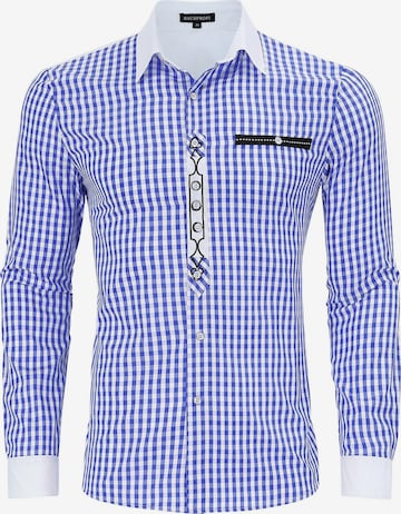 Yesfashion Regularny krój Koszula w kolorze niebieski: przód