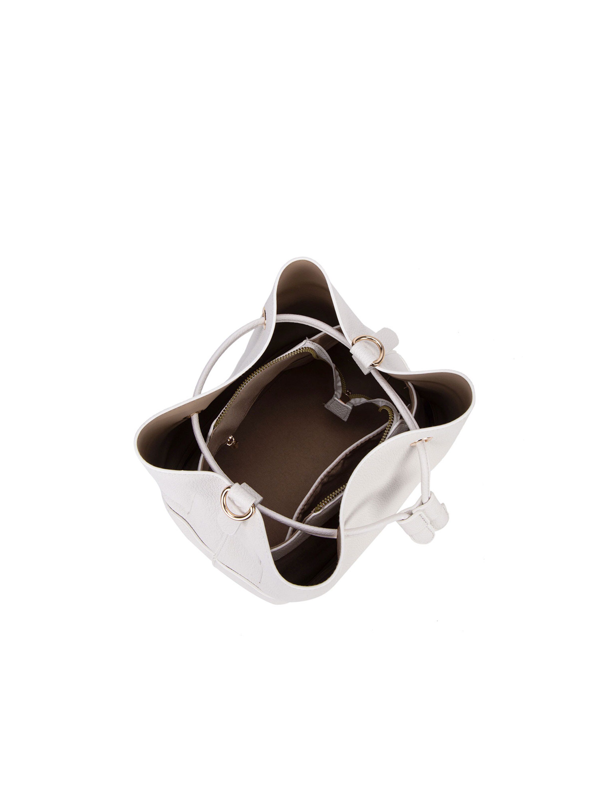 Borsa a mano 'Borsa a Mano Donna Vegan Leather con Coulisse e Tracolla Rimovibile' di Diana&Co. in bianco