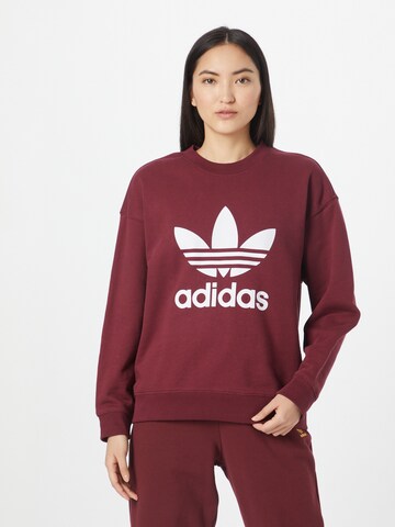 ADIDAS ORIGINALS Sweatshirt 'Trefoil Crew' in Rot: predná strana