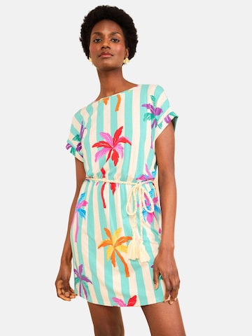 love & roses Jurk in Blauw: voorkant