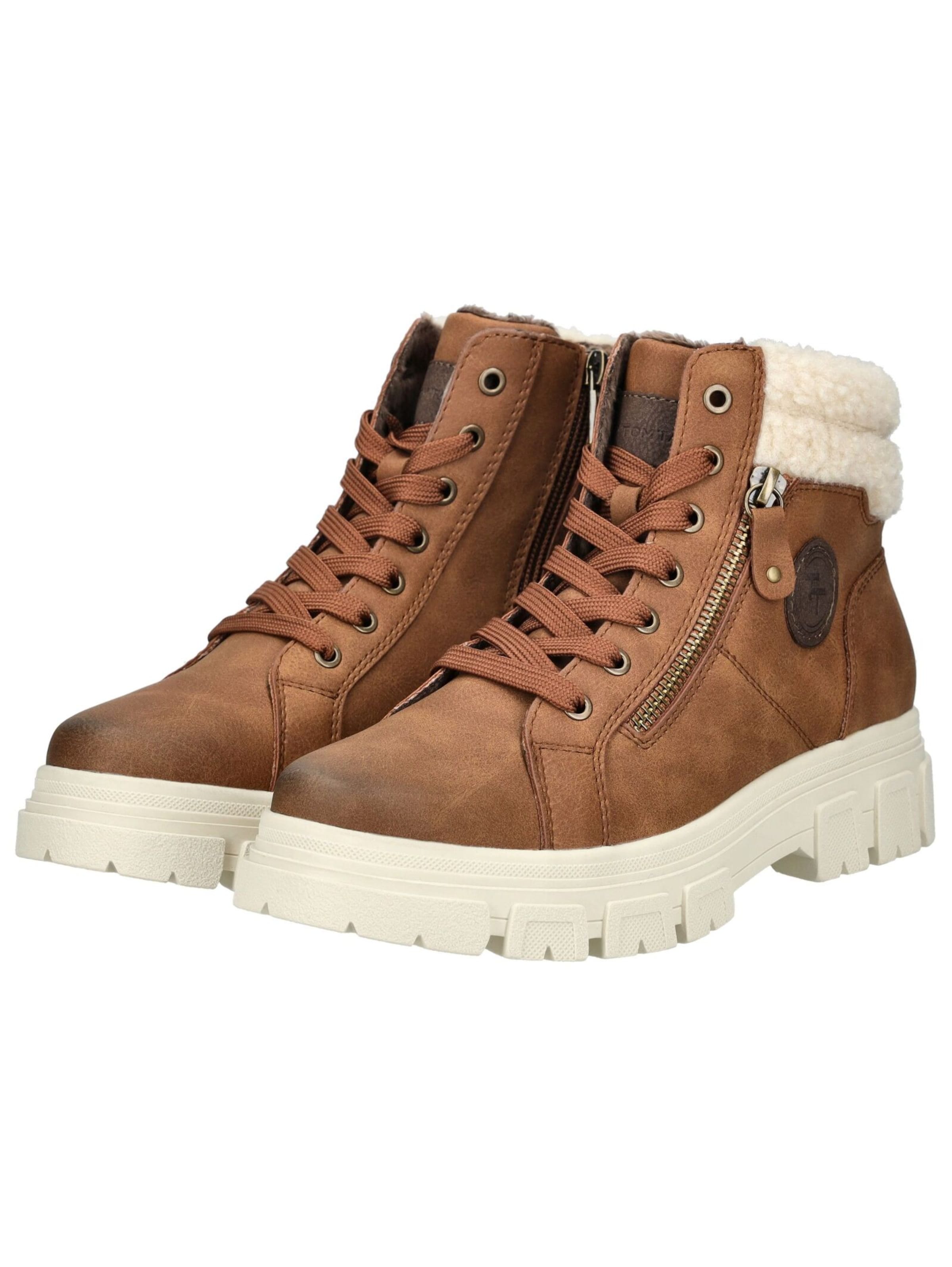 Bottines à lacets TOM TAILOR en marron